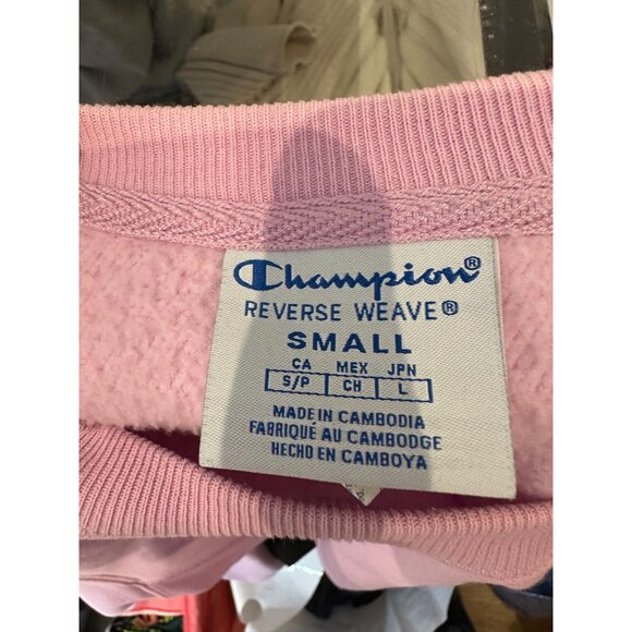 Champion Reverse Weave Cropped Cut Hoodie Pink Small - Picture 4 of 4